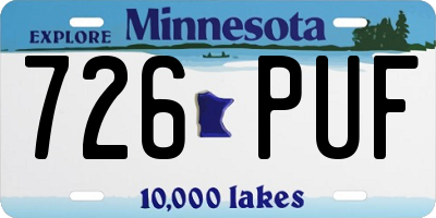 MN license plate 726PUF