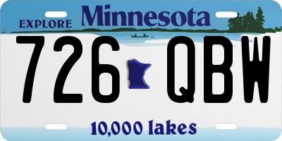 MN license plate 726QBW