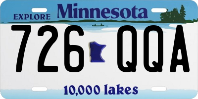 MN license plate 726QQA