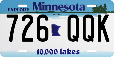 MN license plate 726QQK