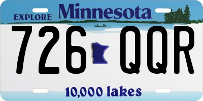 MN license plate 726QQR