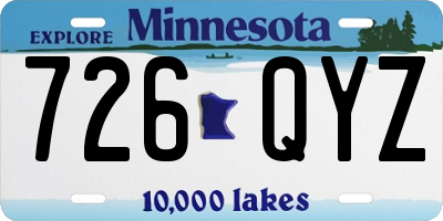 MN license plate 726QYZ