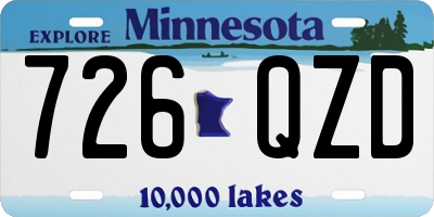 MN license plate 726QZD