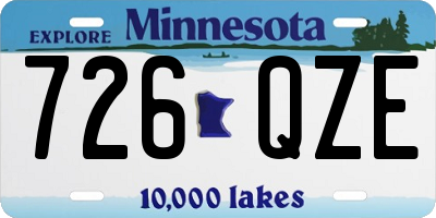 MN license plate 726QZE