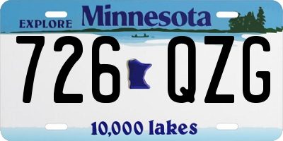 MN license plate 726QZG
