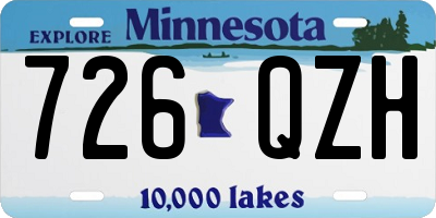 MN license plate 726QZH