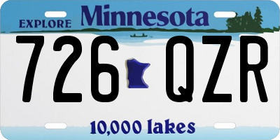 MN license plate 726QZR