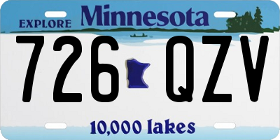 MN license plate 726QZV