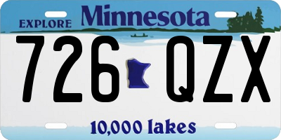 MN license plate 726QZX