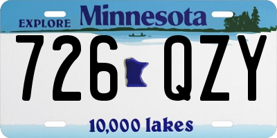 MN license plate 726QZY