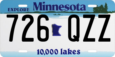 MN license plate 726QZZ