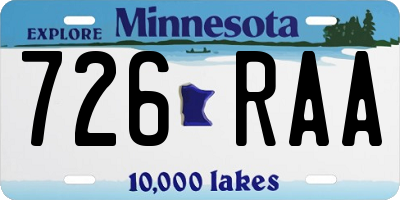 MN license plate 726RAA