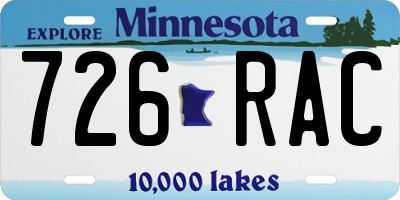 MN license plate 726RAC