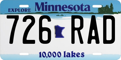 MN license plate 726RAD