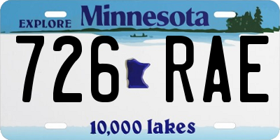 MN license plate 726RAE