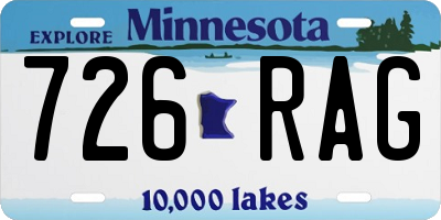MN license plate 726RAG
