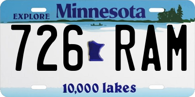MN license plate 726RAM