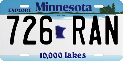 MN license plate 726RAN