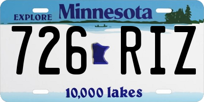 MN license plate 726RIZ
