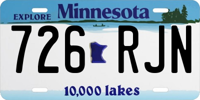 MN license plate 726RJN