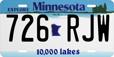 MN license plate 726RJW