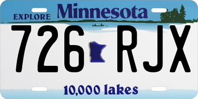 MN license plate 726RJX