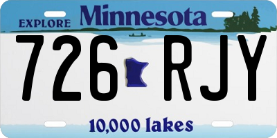 MN license plate 726RJY