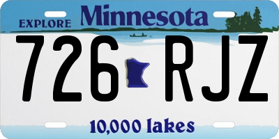 MN license plate 726RJZ