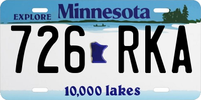 MN license plate 726RKA
