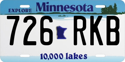 MN license plate 726RKB