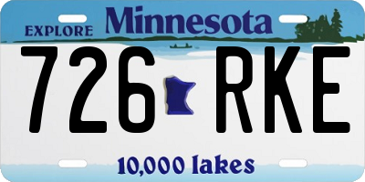 MN license plate 726RKE