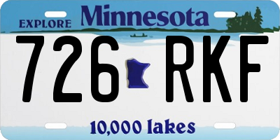 MN license plate 726RKF