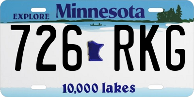 MN license plate 726RKG