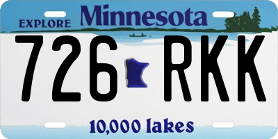 MN license plate 726RKK