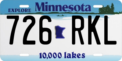 MN license plate 726RKL