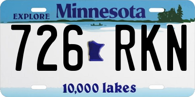 MN license plate 726RKN