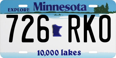 MN license plate 726RKO