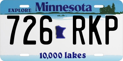 MN license plate 726RKP