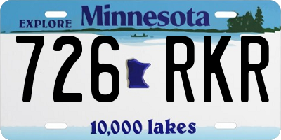 MN license plate 726RKR