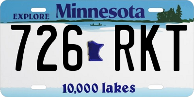 MN license plate 726RKT