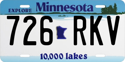 MN license plate 726RKV