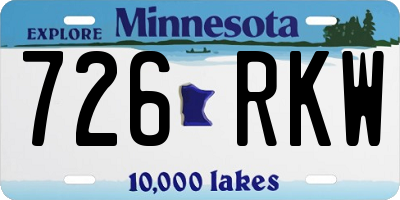 MN license plate 726RKW