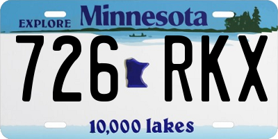 MN license plate 726RKX