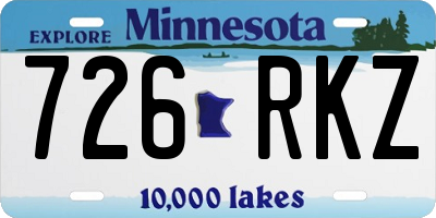 MN license plate 726RKZ