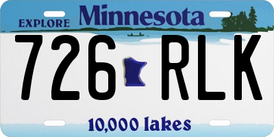 MN license plate 726RLK