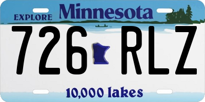 MN license plate 726RLZ