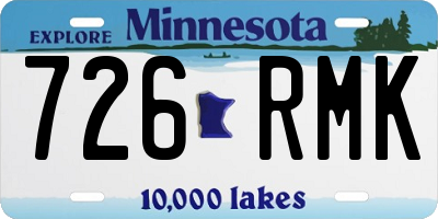 MN license plate 726RMK