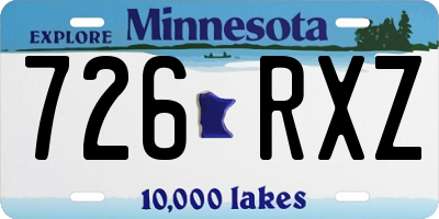 MN license plate 726RXZ