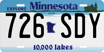 MN license plate 726SDY