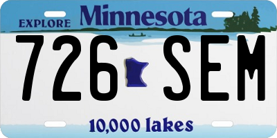 MN license plate 726SEM